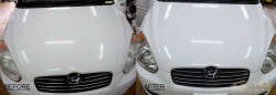 Verna polishing, before and after